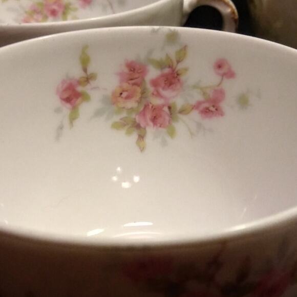 4 Antique Theodore Haviland France Floral Tea Cups - Picture 11 of 15